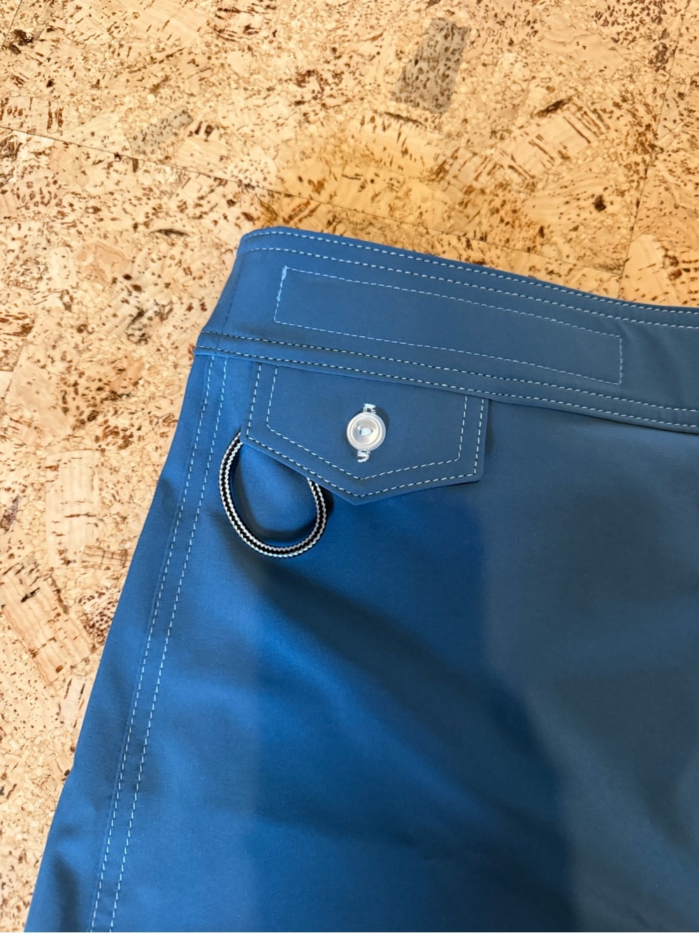 Birdwell Teal Blue Surf Trunks with Logo Patch - Picture 5 of 6